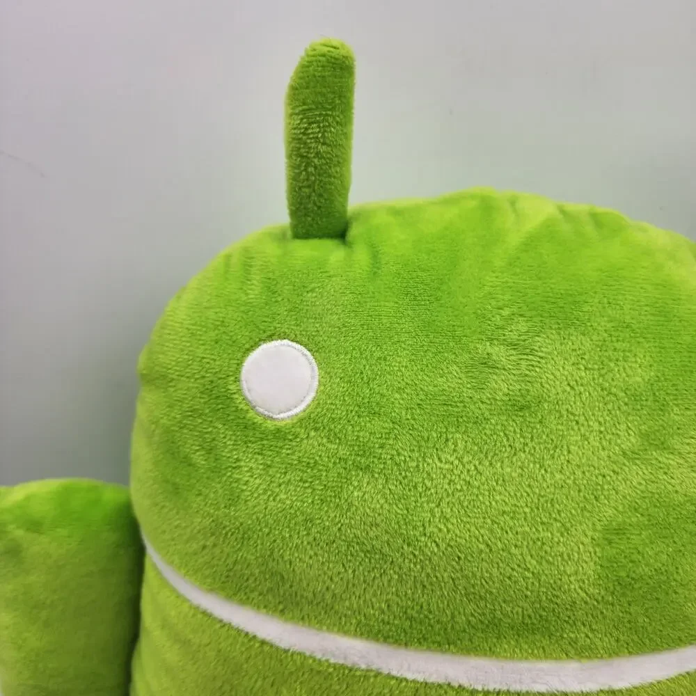 Google Android Green Robot Bugdroid Plush 18” Original Flat Design Mascot Retro